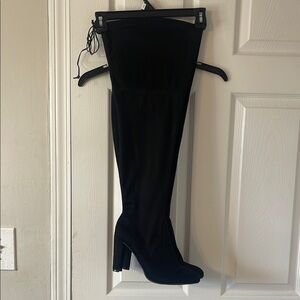 Fashion Nova Black Thigh High Boots Size 11W